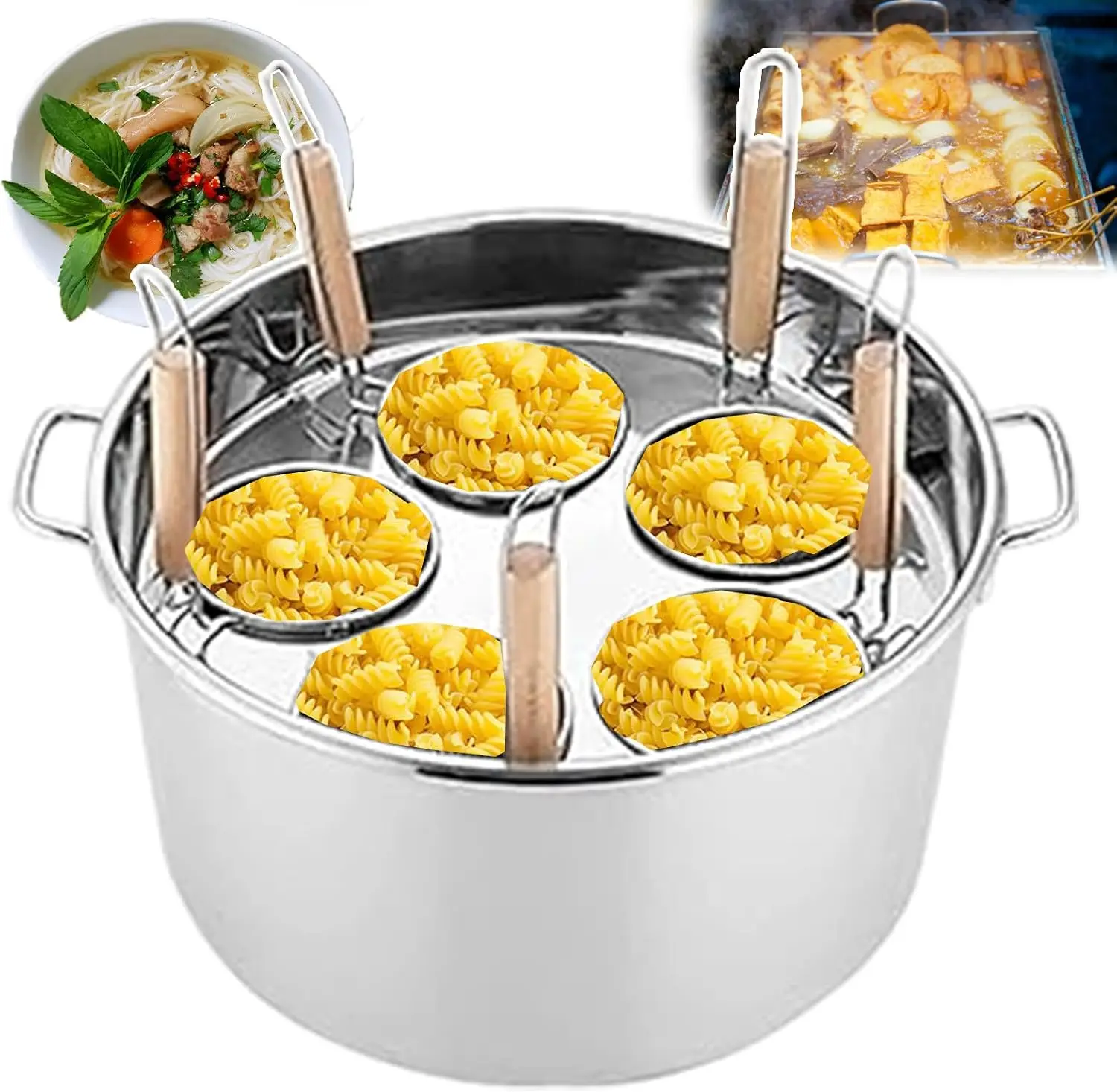 Home Cooking Restaurant - เครื่องทำเส้นสปาเก็ตตี้, หม้อเก็บอาหารในครัวเรือน, หม้อนึ่งสำหรับร้านอาหาร, เครื่องทำพาสต้าแบบมือหมุน (5 รู)