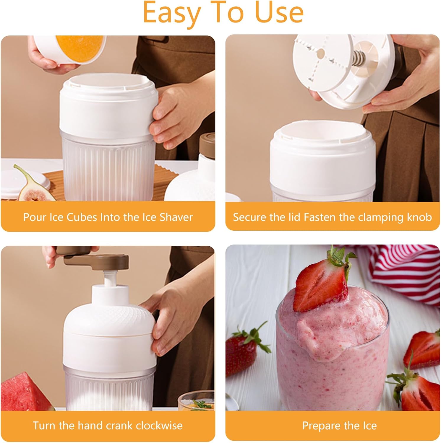 เครื่องบดน้ำแข็งแบบมือหมุนแบบพ - Home Cooking Recipes บทวิจารณ์และราคา