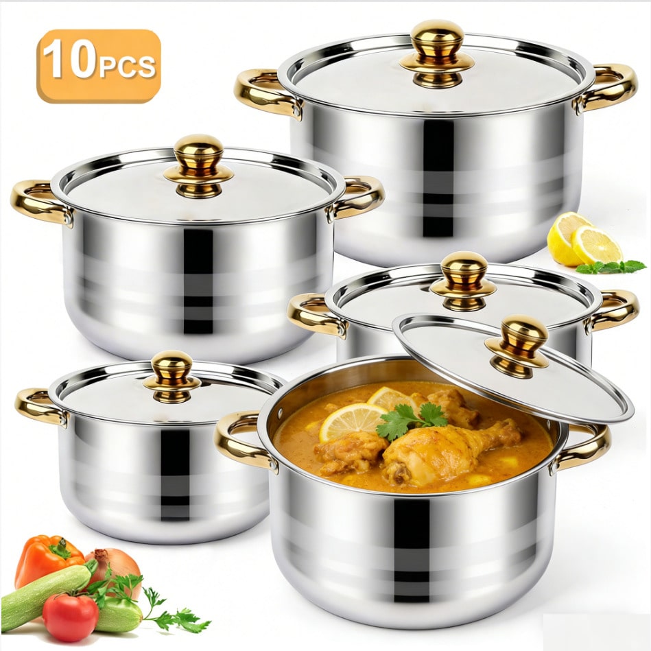 ชุดหม้อสแตนเลสสตีล ชุดเครื่องค - Home Cooking Restaurant บทวิจารณ์และราคา